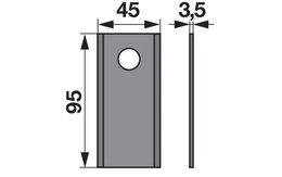 Nůž rotačky rovný (25ks) 95x45x3,5 d=16,2