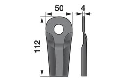 Nůž rotačky vyklenutý (25ks) 112x50x4, d=18,5x20,5