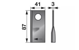 Nůž rotačky pravý (25ks) 87x41x3, d=19,0