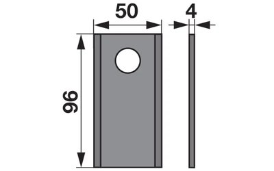 Nůž rotačky rovný (25ks) 96x50x4, d=19,0 - 