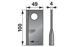 Nůž rotačky pravý (25ks) 100x48x4, d=21,0