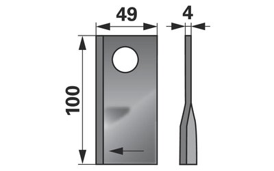 Nůž rotačky pravý (25ks) 100x48x4, d=21,0 - 