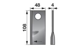 Nůž rotačky pravý (25ks) 108x48x4, d=21,0