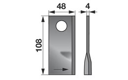 Nůž rotačky levý (25ks) 108x48x4, d=21,0