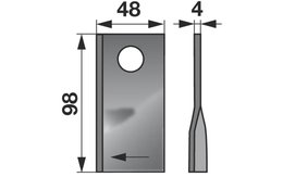 Nůž rotačky pravý (25ks) 98x48x4, d=19,0