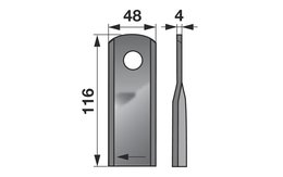 Nůž rotačky pravý (25ks) 116x48x4, d=20,5