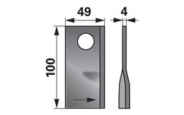 Nůž rotačky levý (25ks) 100x49x4, d=21,0