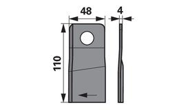 Nůž rotačky pravý (20ks) 110x48x4, d=22,5