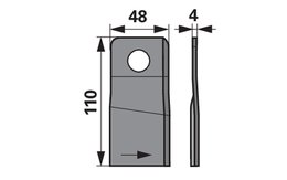 Nůž rotačky levý (20ks) 110x48x4, d=22,5