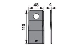 Nůž rotačky levý (20ks) 110x48x4, d=22,5