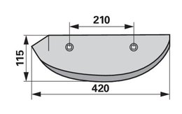  Radlice pravá, 420 x 115 mm, rozteč 210 mm