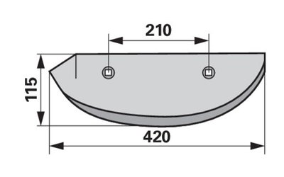  Radlice pravá, 420 x 115 mm, rozteč 210 mm - 