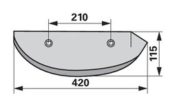 Radlice levá, 420 x 115 mm, rozteč 210 mm