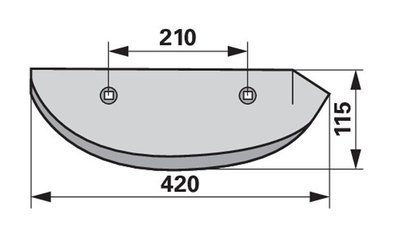 Radlice levá, 420 x 115 mm, rozteč 210 mm - 