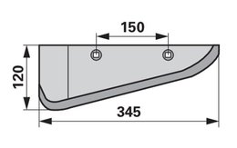 Radlice levá, 345 x 120 mm, rozteč 150 mm