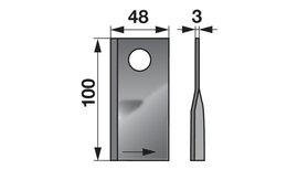 Nůž rotačky levý (25ks) 100x48x3, d=19,0