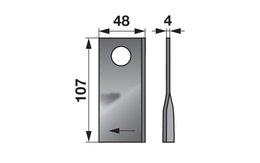 Nůž rotačky pravý (25ks) 107x48x4, d=19,0