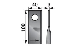 Nůž rotačky levý (25ks) 100x40x3, d=19,0