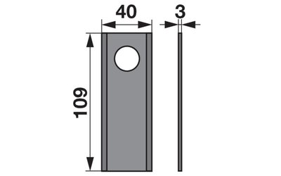 Nůž rotačky rovný (25ks) 109x40x3, d=20,5 - 