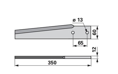 Nůž rotačních bran rovný, 60 x 12 x 350 mm Breviglieri - 