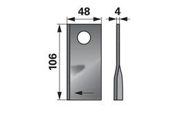 Nůž rotačky pravý (20ks) 106x48x4, d=19,0