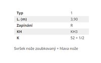 Žací kosa 3,9 m - 