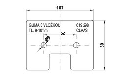 107x80x10 Gumová lopatka elevátoru