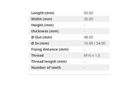 Naklápěcí ložisko Ø 30 mm - M16 X 1.5 mm - 