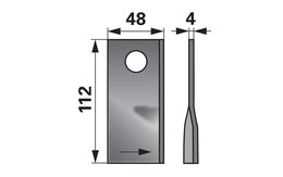 Nůž rotačky levý (25ks) 112x48x4, d=19,0