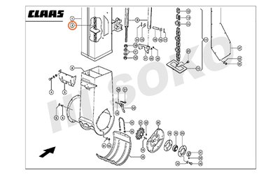 Elevátor. řetěz zrnový CLAAS 758209 - 