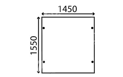 Čelní okno, 4 otv., 1450 x 1550 mm - 