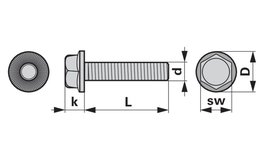 Šestihranný šroub  M10x20 mm