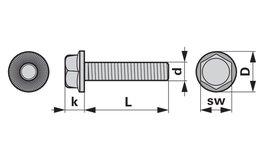 Šestihranný šroub M12x35 mm