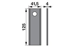 Nůž rotačky rovný (25ks) 125x41,5x4, d=16,5