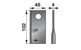 Nůž rotačky pravý (20ks) 102x48x4, d=19,0