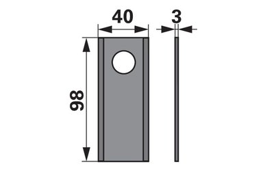 Nůž rotačky rovný (25ks) 98x40x3, d=19,0 - 