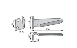 Nůž rotačních bran levý Alpego 7400