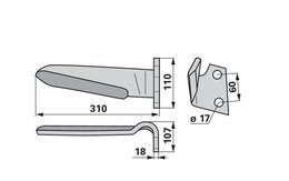Nůž rotačních bran pravý Alpego 7401