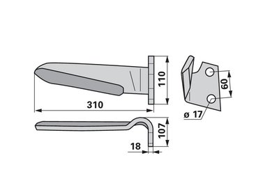 Nůž rotačních bran pravý Alpego 7401 - 