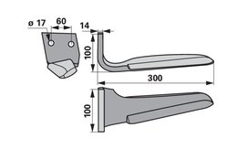 Nůž rotačních bran levý Alpego D06700