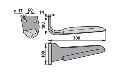 Nůž rotačních bran levý Alpego D06700 - 
