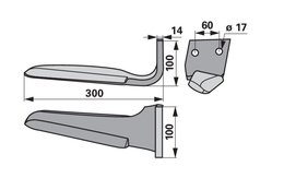  Nůž rotačních bran pravý Alpego D06701