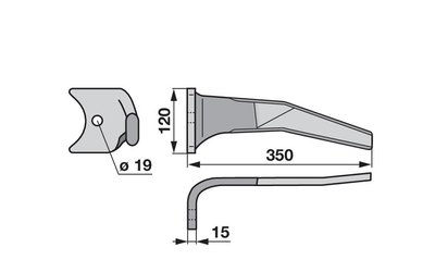 Nůž rotačních bran levý Amazone 6170300 - 