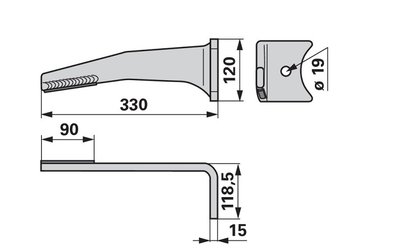 Nůž rotačních bran pravý, s karbidem Amazone 6574300 H - 