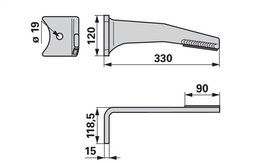 Nůž rotačních bran levý, s karbidem Amazone 6574300H