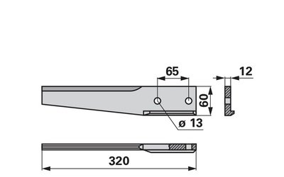Nůž rotačních bran pravý Breviglieri 0032710 - 