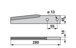  Nůž rotačních bran rovný Breviglieri 45x14x280
