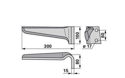 Nůž rotačních bran pravý Breviglieri 601841 - 