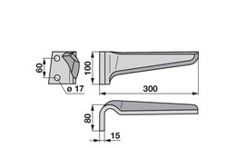 Nůž rotačních bran levý Breviglieri 601842
