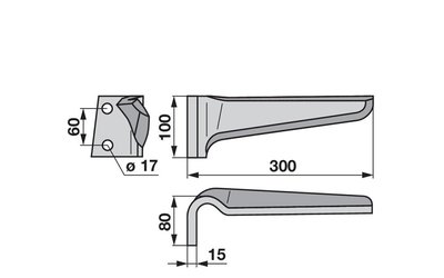 Nůž rotačních bran levý Breviglieri 601842 - 